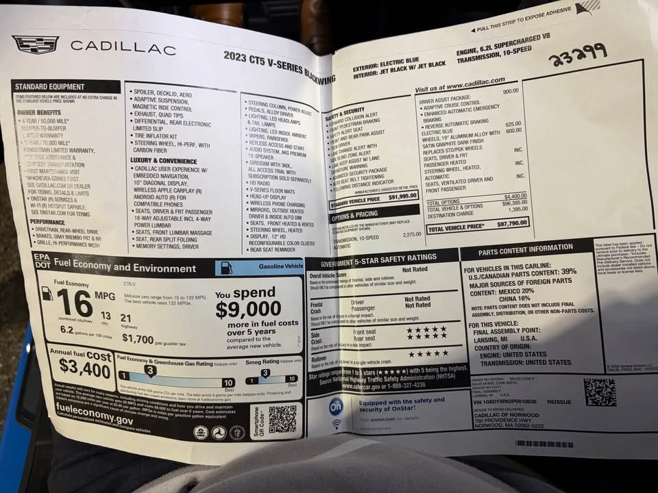 2023 Cadillac CTS-V 3rd Gen - Image 10 of 10