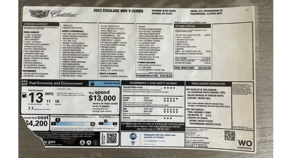 2023 Cadillac Escalade-V 5th Gen - Image 25 of 26