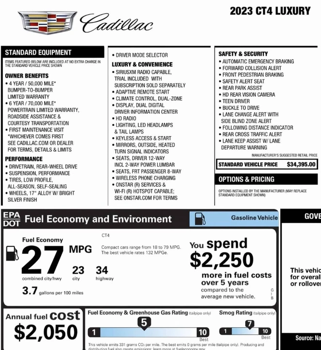 2023 Cadillac CT4 - Image 7 of 8