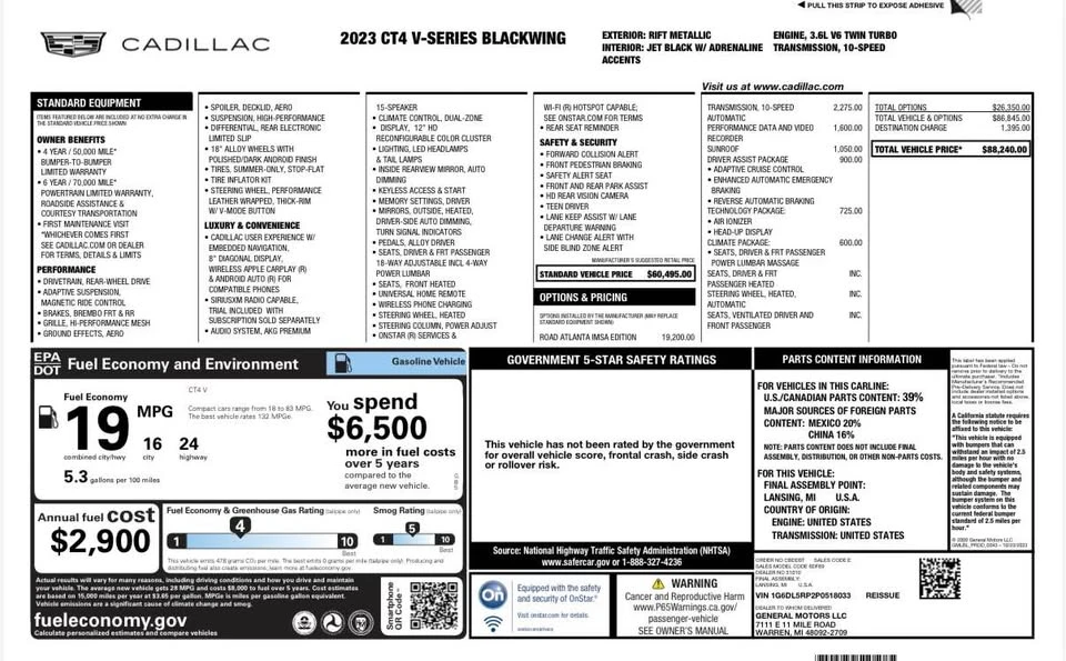 2023 Cadillac CT4-V Blackwing - Image 9 of 9