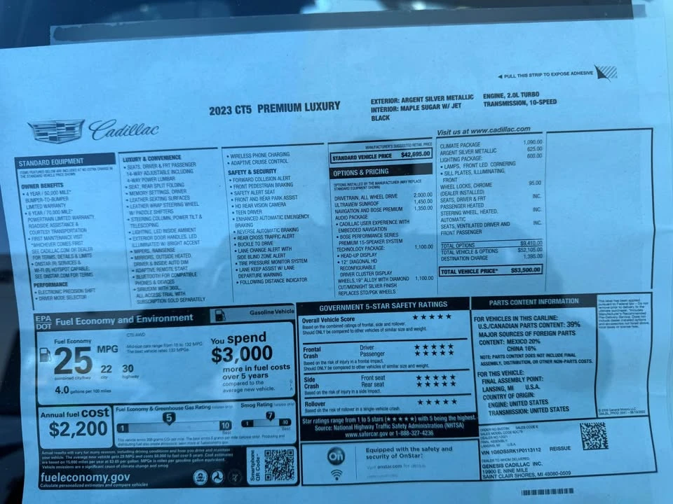 2023 Cadillac CT5 - Image 15 of 15