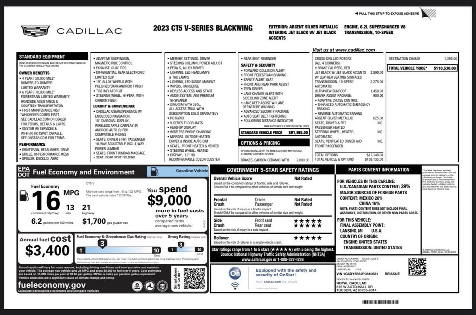 2023 Cadillac CT5-V Blackwing - Image 7 of 8