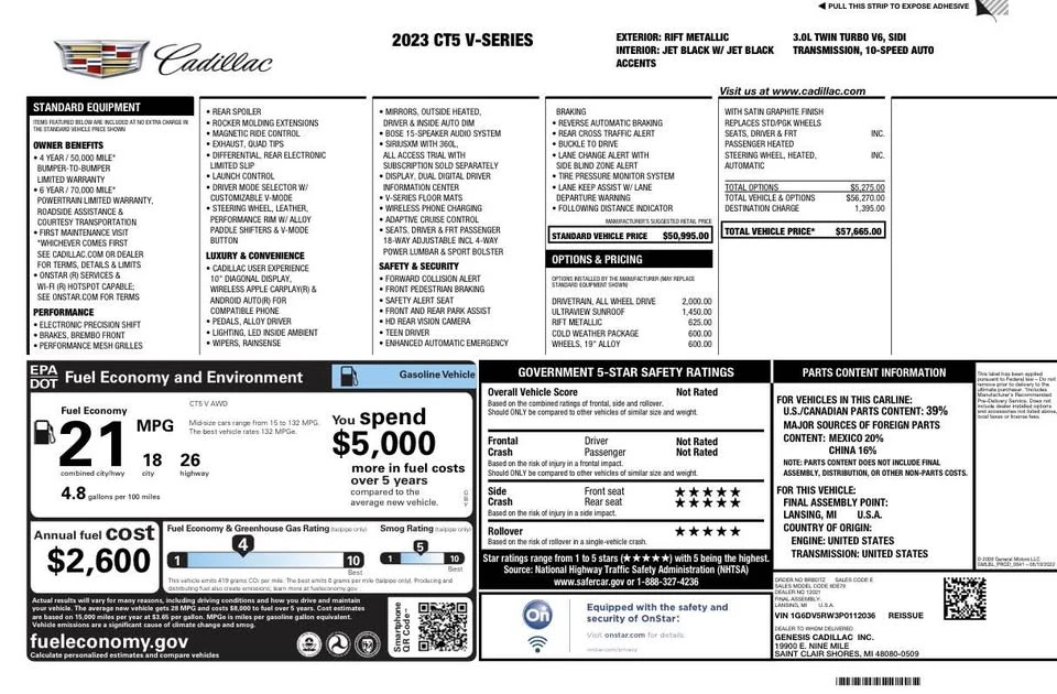 2023 Cadillac CT5-V - Image 17 of 17