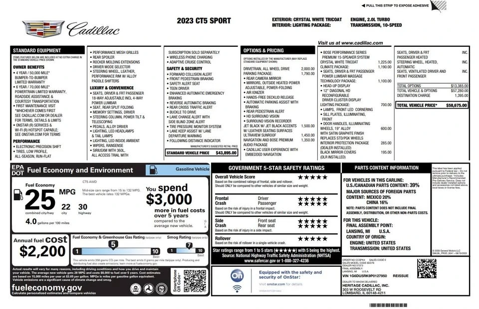 2023 Cadillac CT5 - Image 13 of 21
