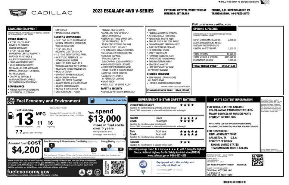 2023 Cadillac Escalade-V 5th Gen - Image 8 of 8
