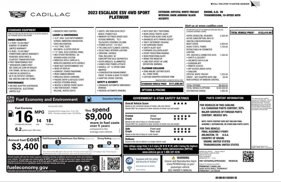2023 Cadillac Escalade 5th Gen - Image 19 of 19