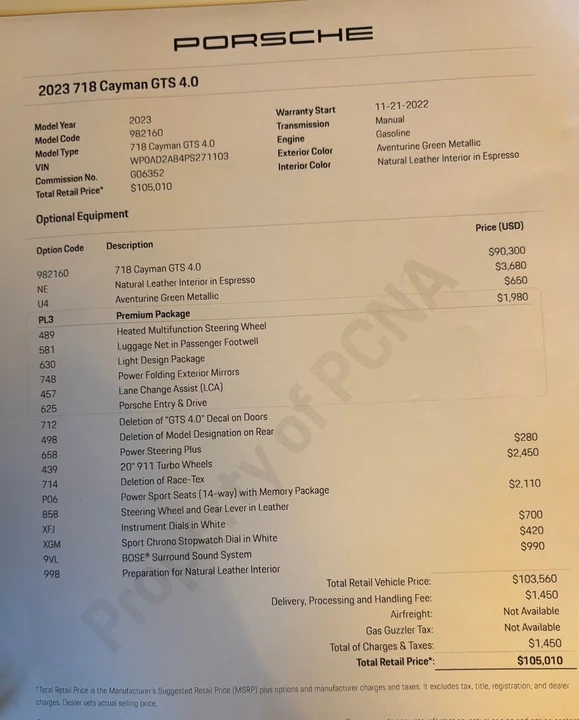 2023 Porsche 718 Cayman GTS 4.0 - Image 7 of 11