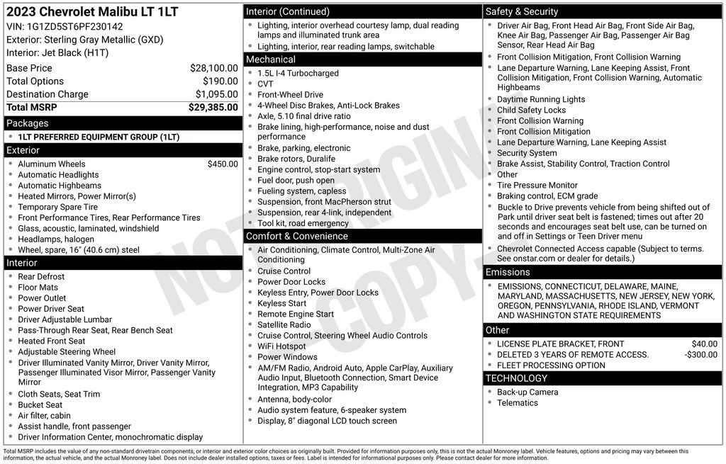 2023 Chevrolet Malibu - Image 8 of 12