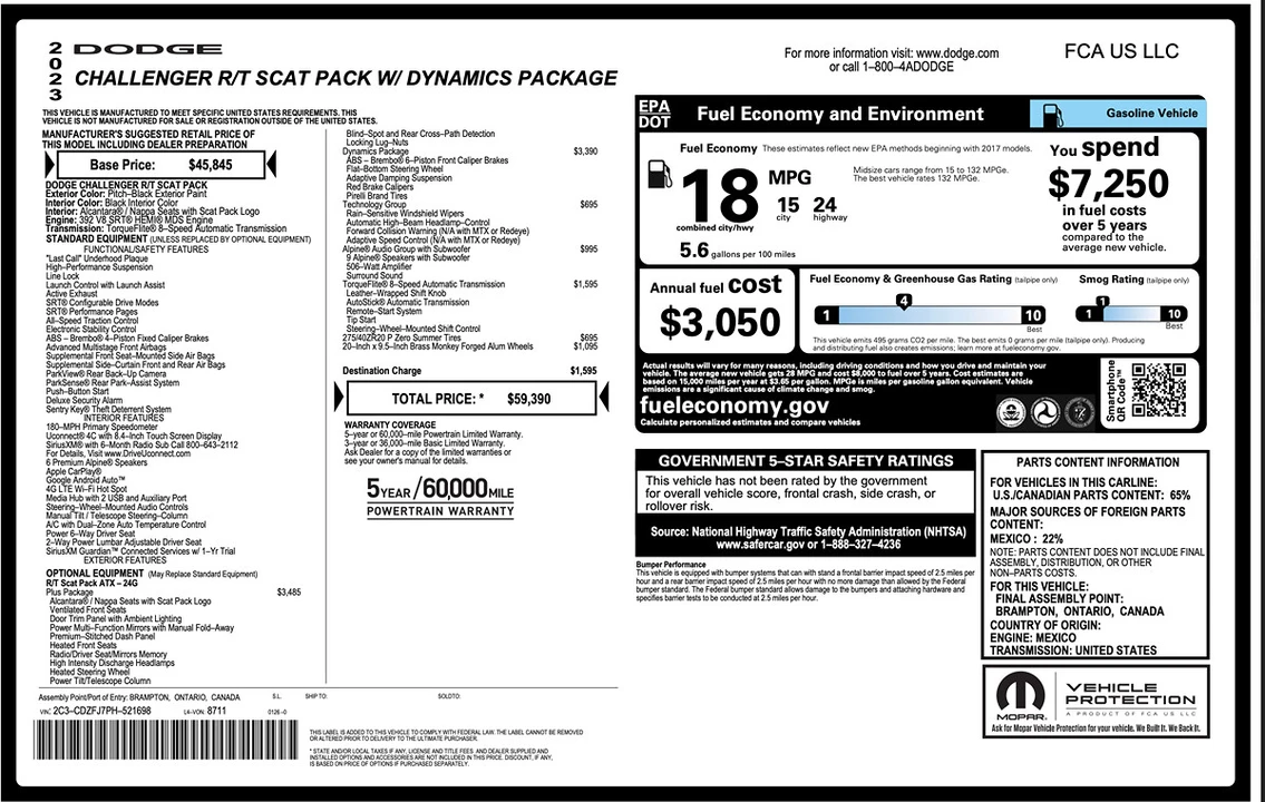 2023 Dodge Challenger SRT8 & 392 3rd Gen - Image 9 of 12