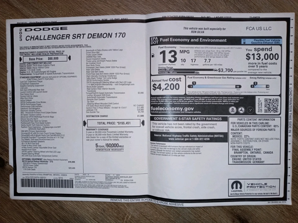 2023 Dodge Challenger SRT Hellcat 3rd Gen - Image 10 of 17
