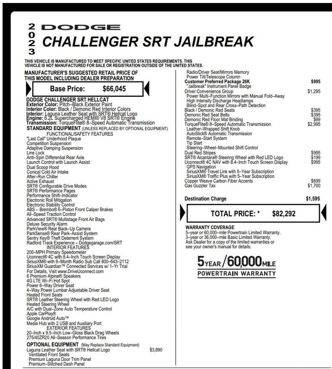 2023 Dodge Challenger SRT Hellcat 3rd Gen - Image 2 of 7