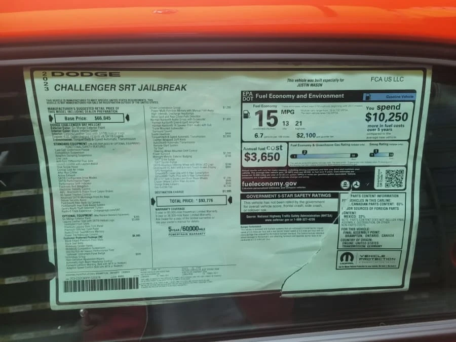2023 Dodge Challenger SRT Hellcat 3rd Gen - Image 7 of 8