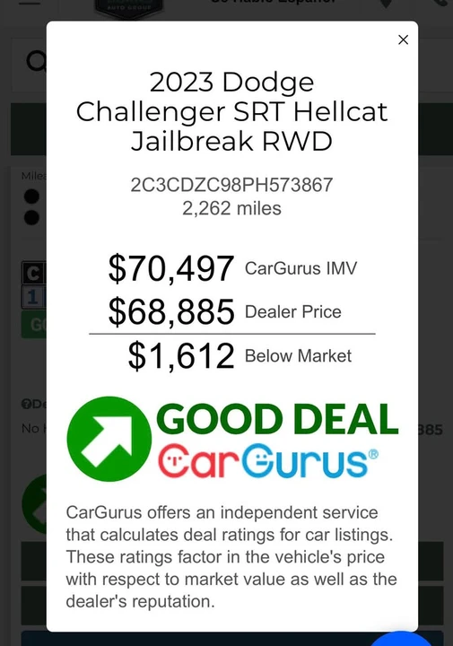 2023 Dodge Challenger SRT Hellcat 3rd Gen - Image 2 of 6