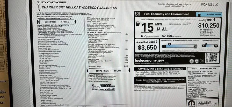 2023 Dodge Charger SRT Hellcat 7th Gen - Image 14 of 14
