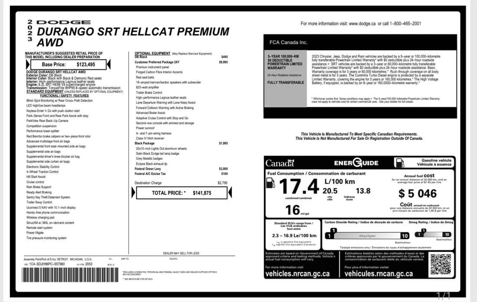 2023 Dodge Durango SRT Hellcat 3rd Gen - Image 6 of 6