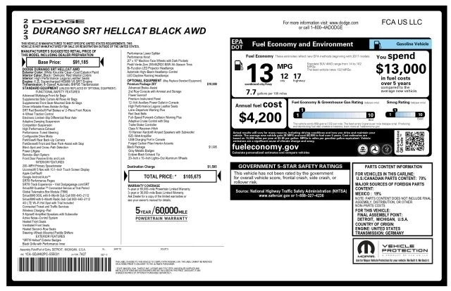 2023 Dodge Durango SRT Hellcat 3rd Gen - Image 3 of 12