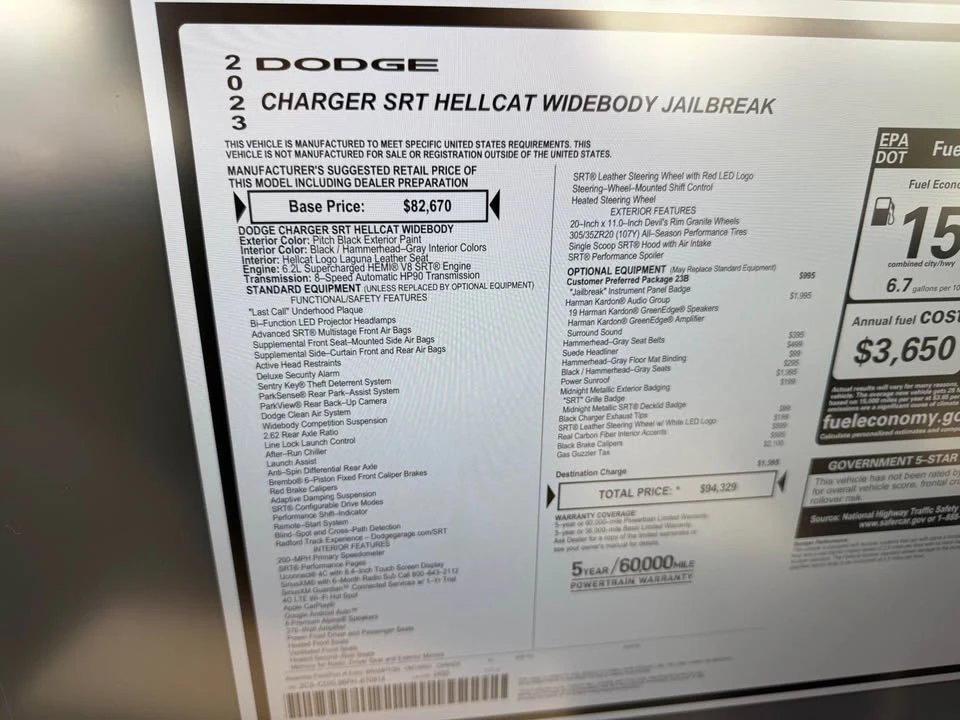 2023 Dodge Charger SRT Hellcat 7th Gen - Image 19 of 19