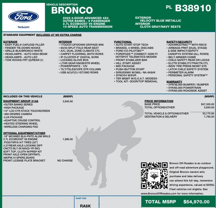 2023 Ford Bronco 6th Gen - Image 20 of 20