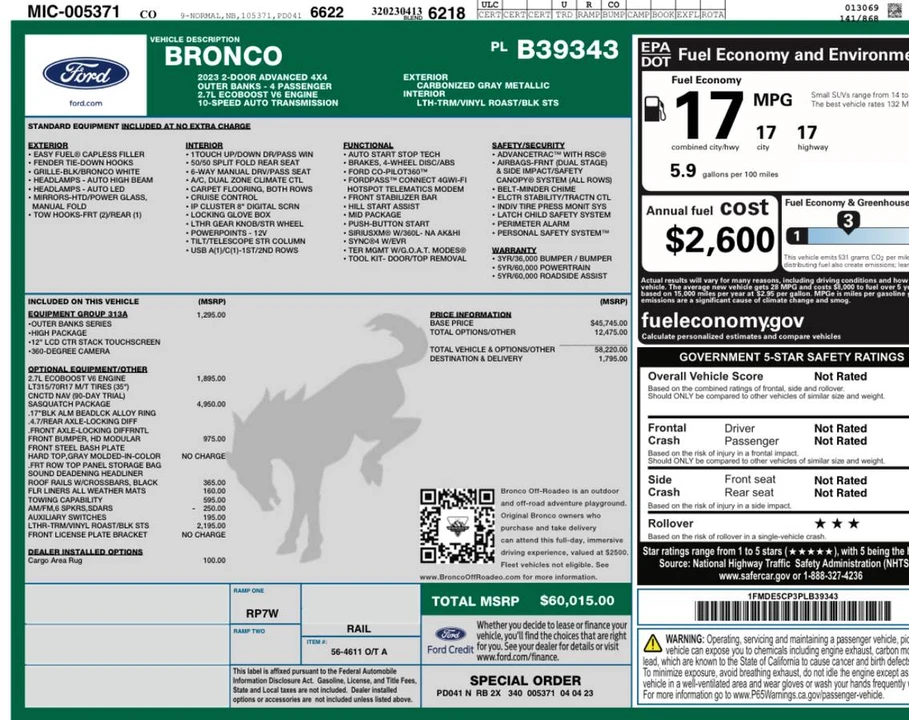 2023 Ford Bronco 6th Gen - Image 14 of 16