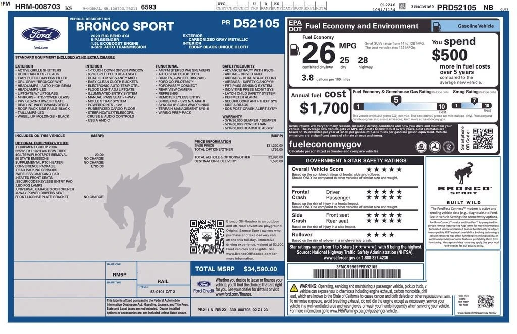 2023 Ford Bronco Sport - Image 28 of 28