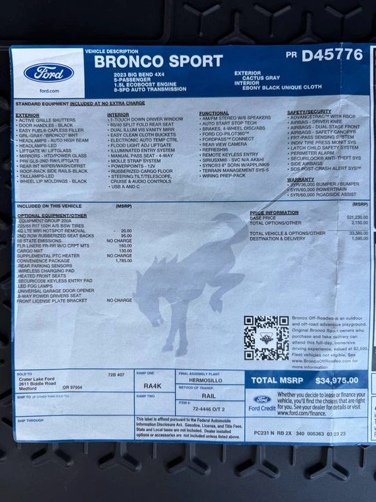 2023 Ford Bronco Sport - Image 22 of 22