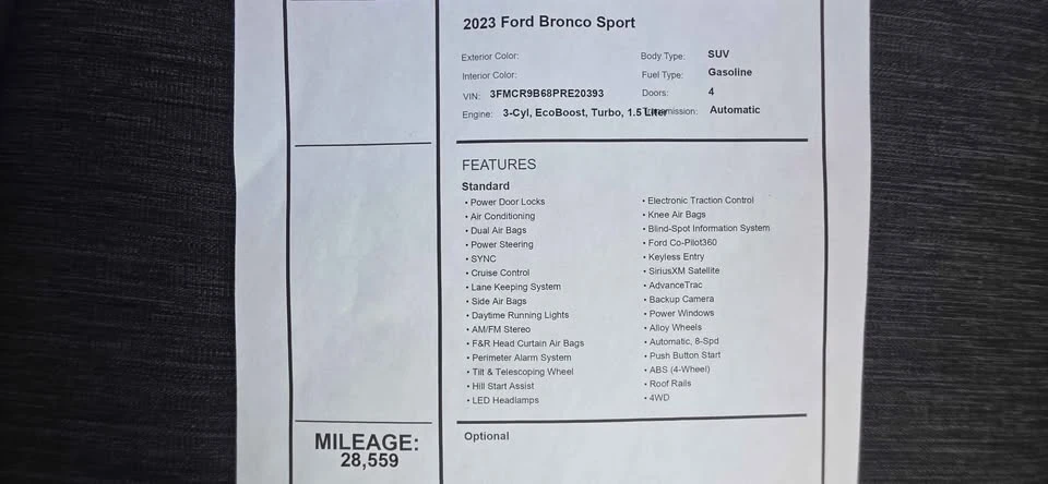 2023 Ford Bronco Sport - Image 16 of 17