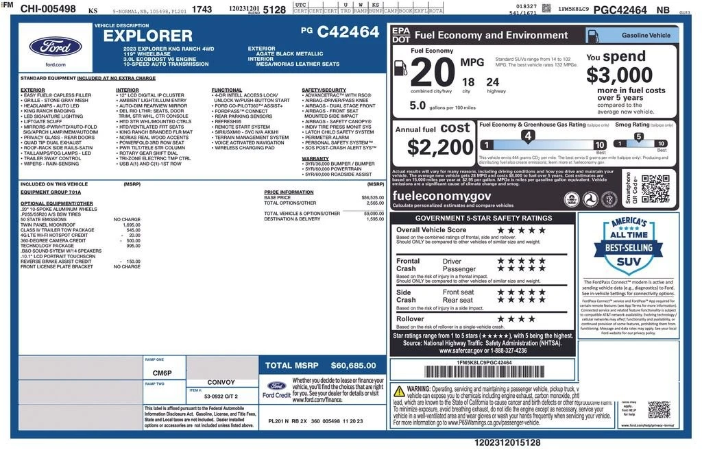 2023 Ford Explorer 6th Gen - Image 2 of 2