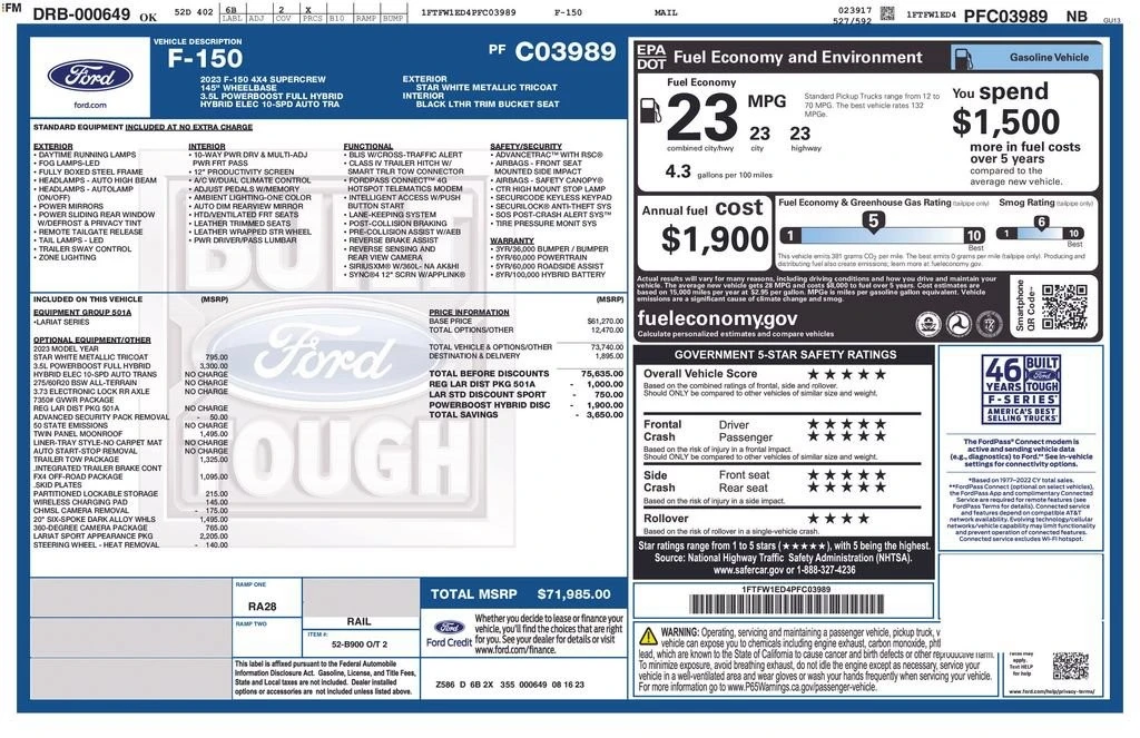 2023 Ford F-150 14th Gen - Image 2 of 2