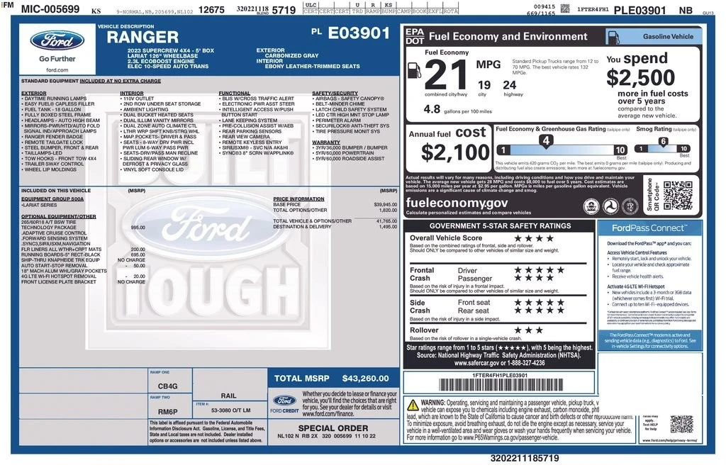 2023 Ford Ranger 4th Gen - Image 13 of 13