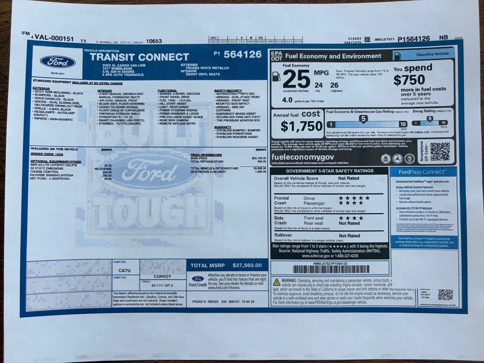 2023 Ford Transit Connect - Image 2 of 21