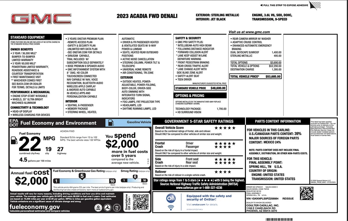 2023 GMC Acadia - Image 7 of 12