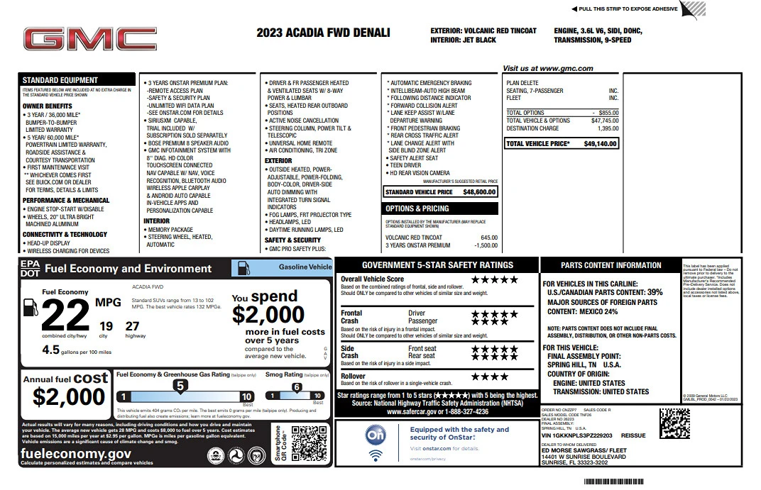 2023 GMC Acadia - Image 10 of 21