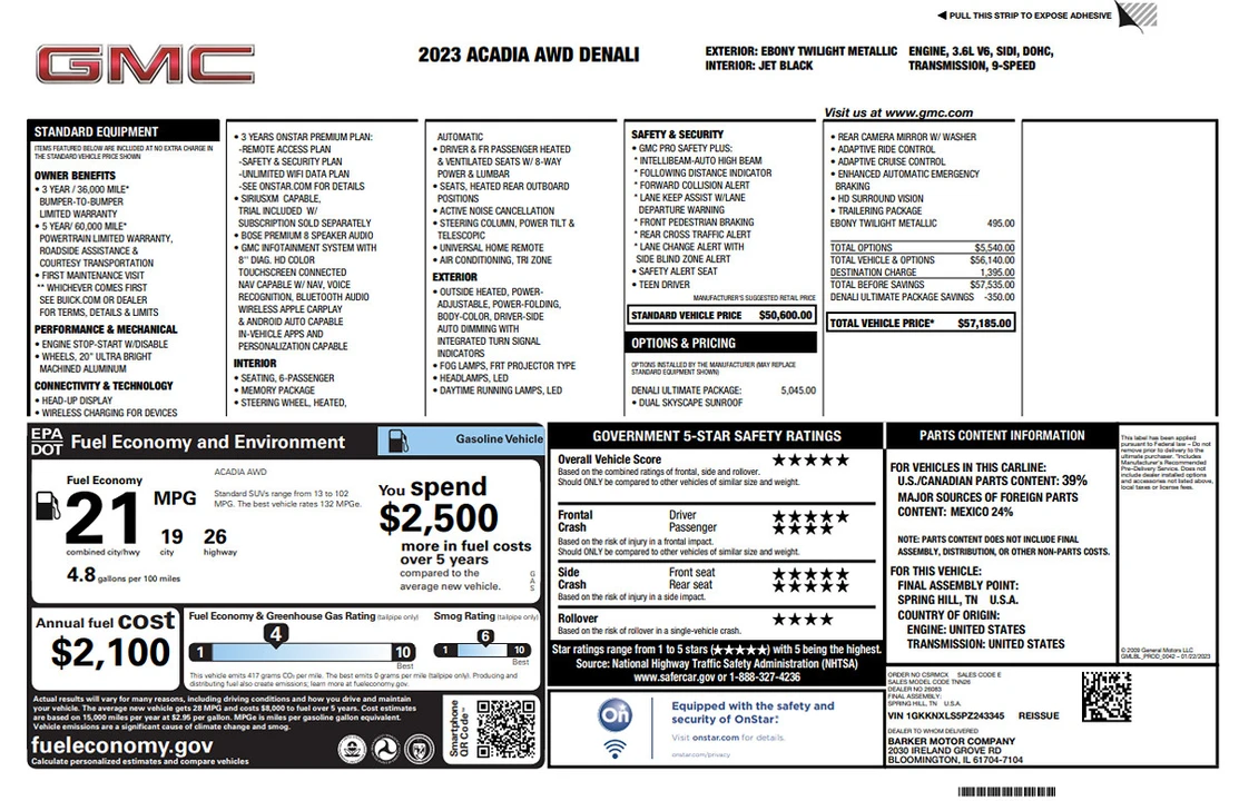 2023 GMC Acadia - Image 10 of 12