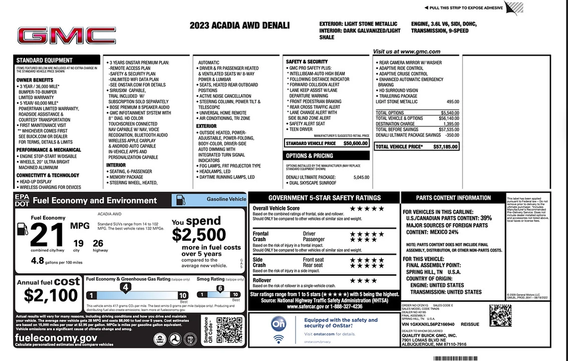 2023 GMC Acadia - Image 7 of 21