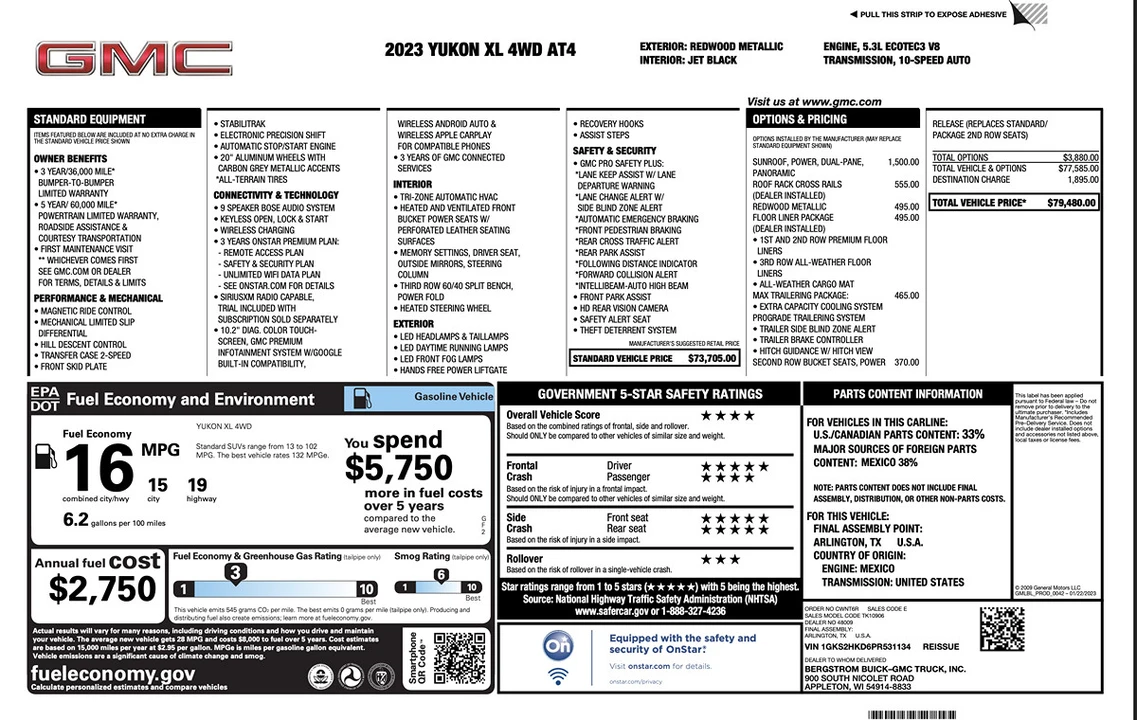 2023 GMC Yukon 5th Gen - Image 9 of 21