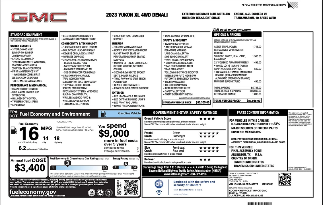2023 GMC Yukon 5th Gen - Image 7 of 21