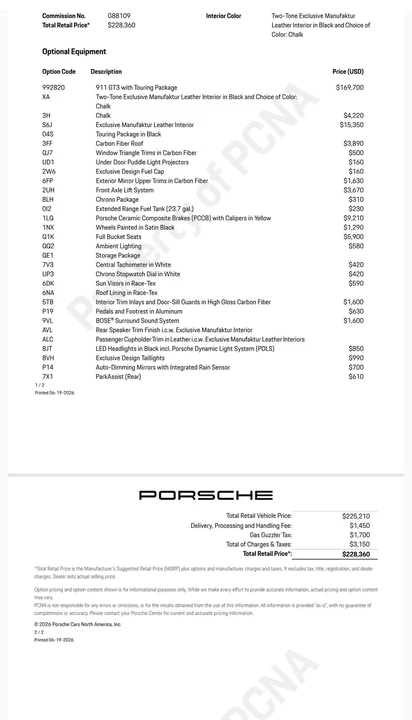 2023 Porsche 992 GT3 Touring - Image 4 of 4