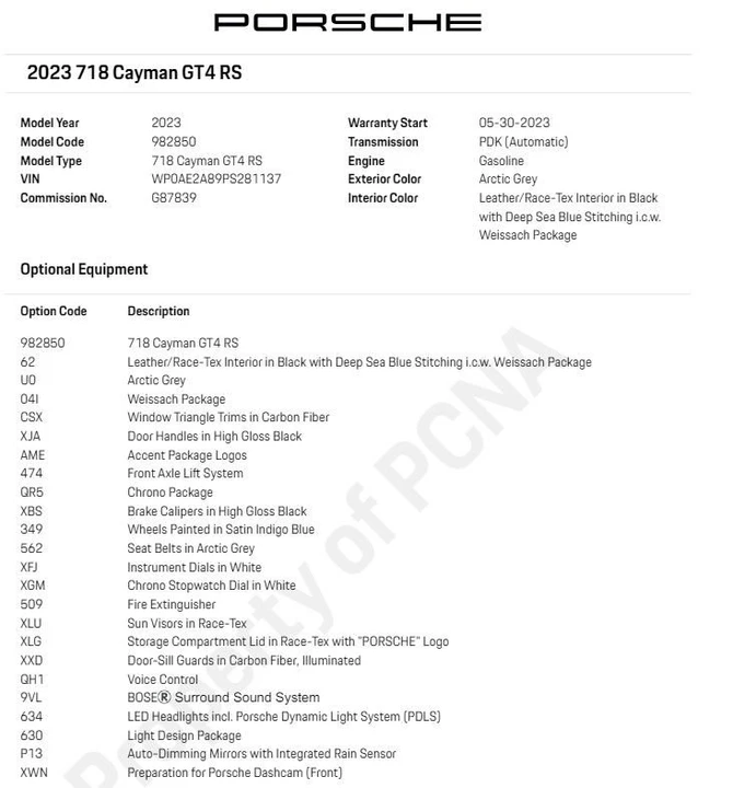 2023 Porsche 718 Cayman GT4 RS - Image 6 of 6