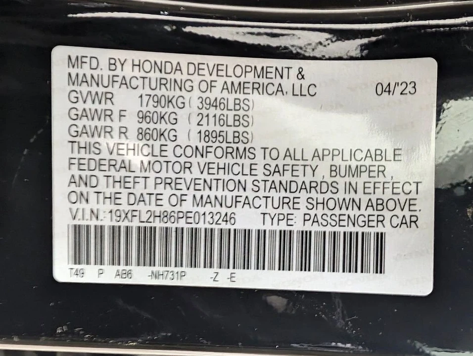 2023 Honda Civic 11th Gen - Image 9 of 10