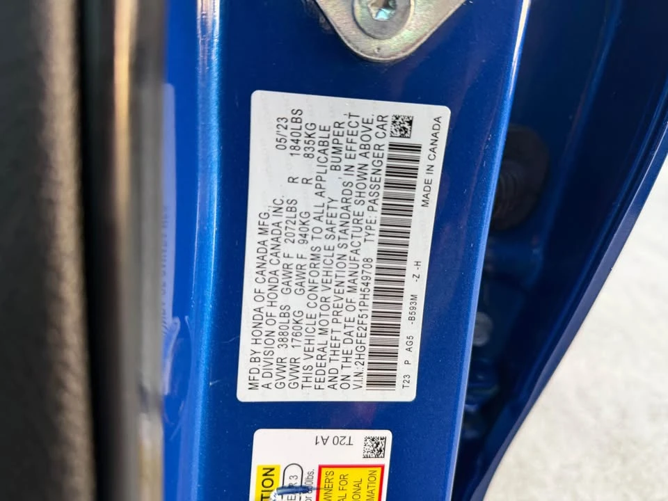 2023 Honda Civic 11th Gen - Image 8 of 14
