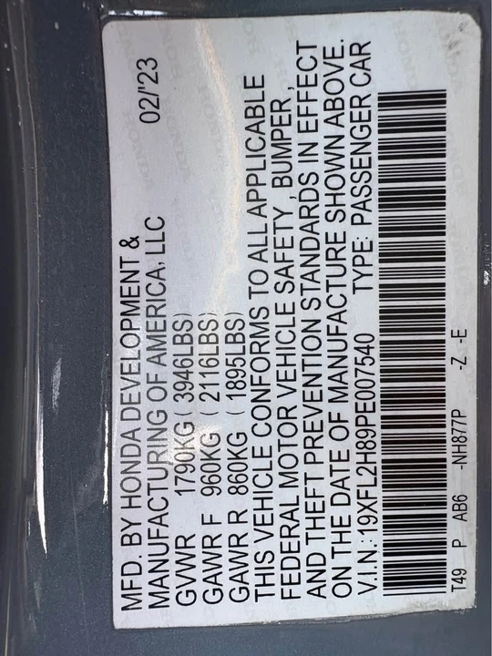 2023 Honda Civic 11th Gen - Image 11 of 11