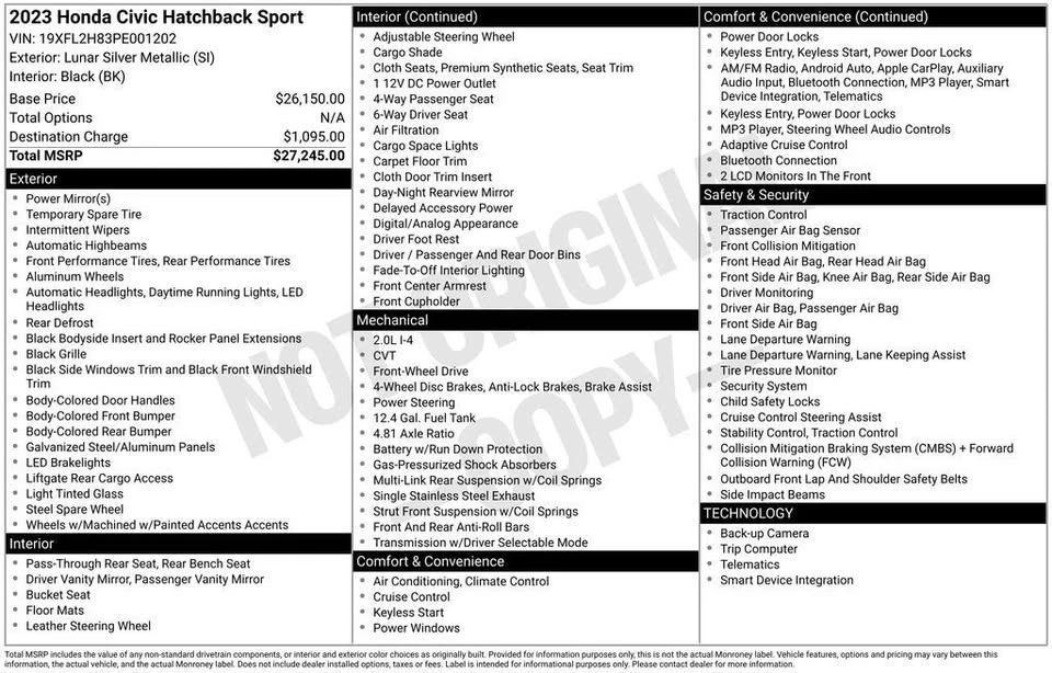 2023 Honda Civic 11th Gen - Image 17 of 17