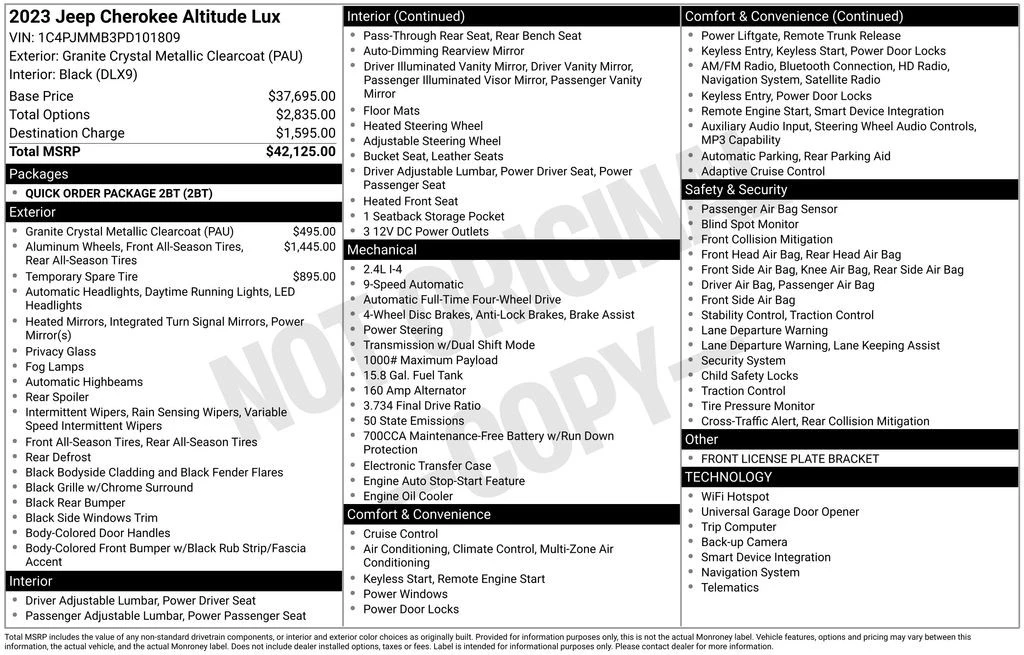 2023 Jeep KL Cherokee - Image 4 of 31