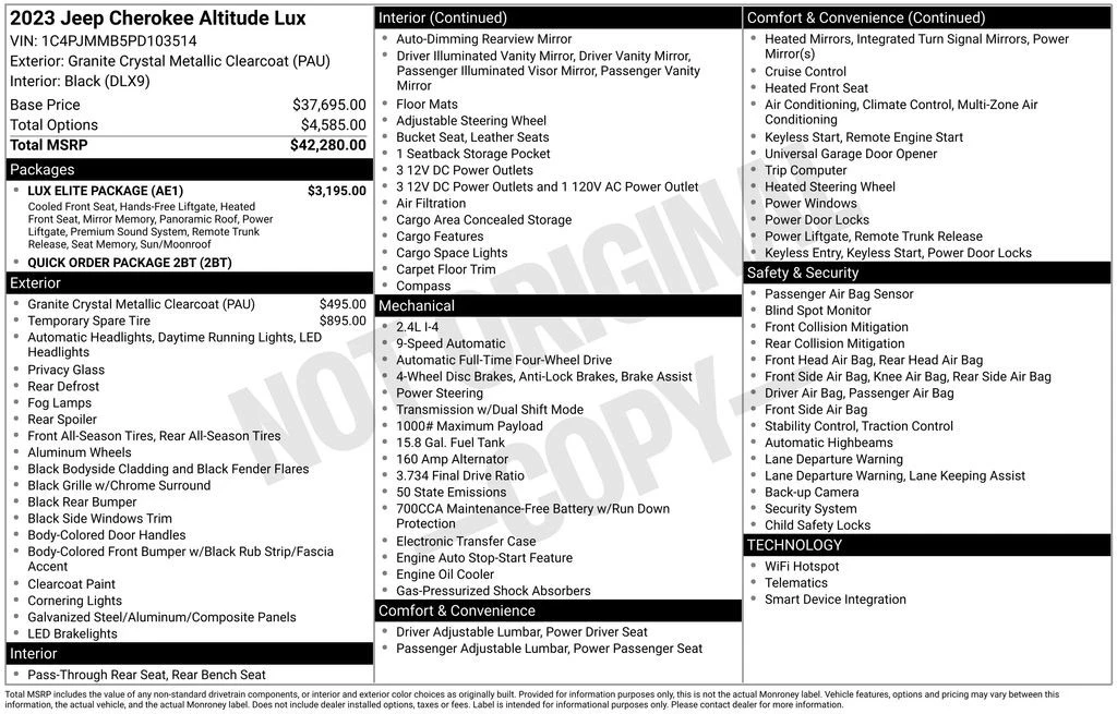 2023 Jeep KL Cherokee - Image 6 of 12