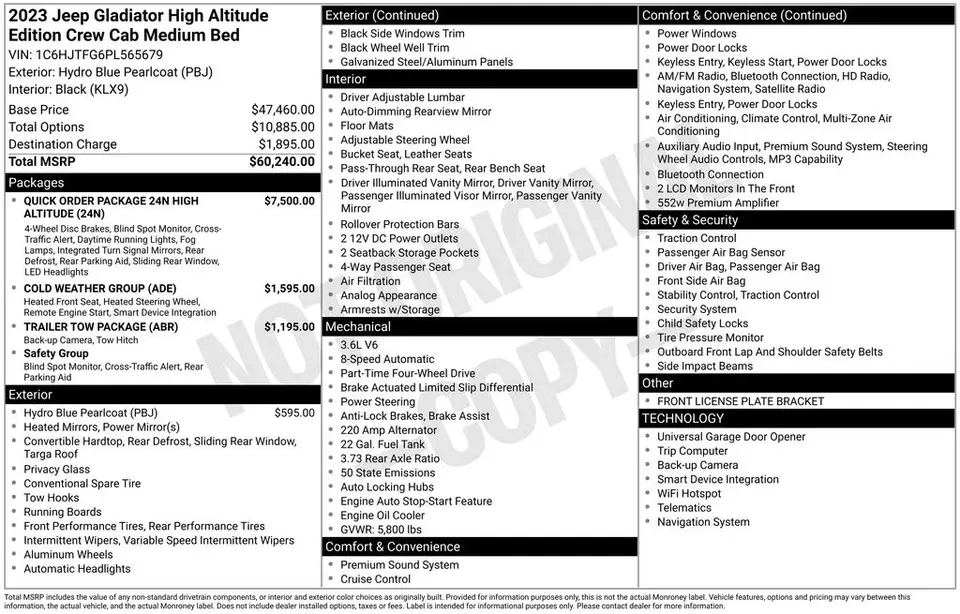 2023 Jeep JT Gladiator - Image 2 of 2