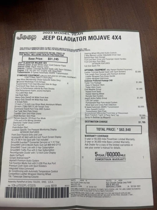 2023 Jeep JT Gladiator - Image 10 of 10