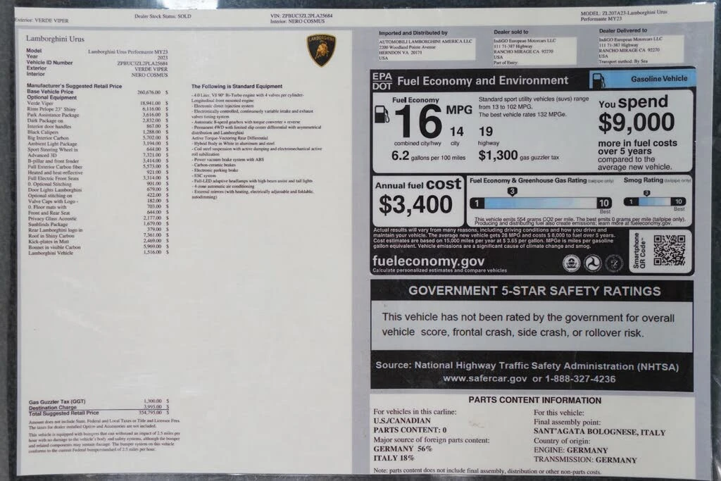 2023 Lamborghini Urus Performante - Image 4 of 31