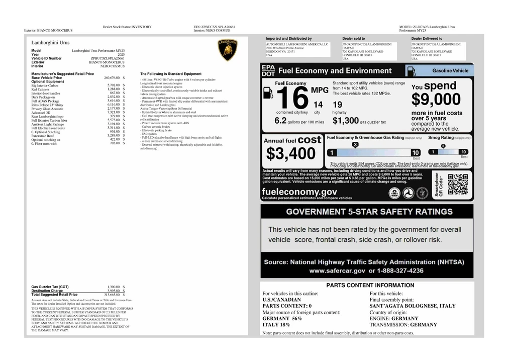 2023 Lamborghini Urus Performante - Image 2 of 31