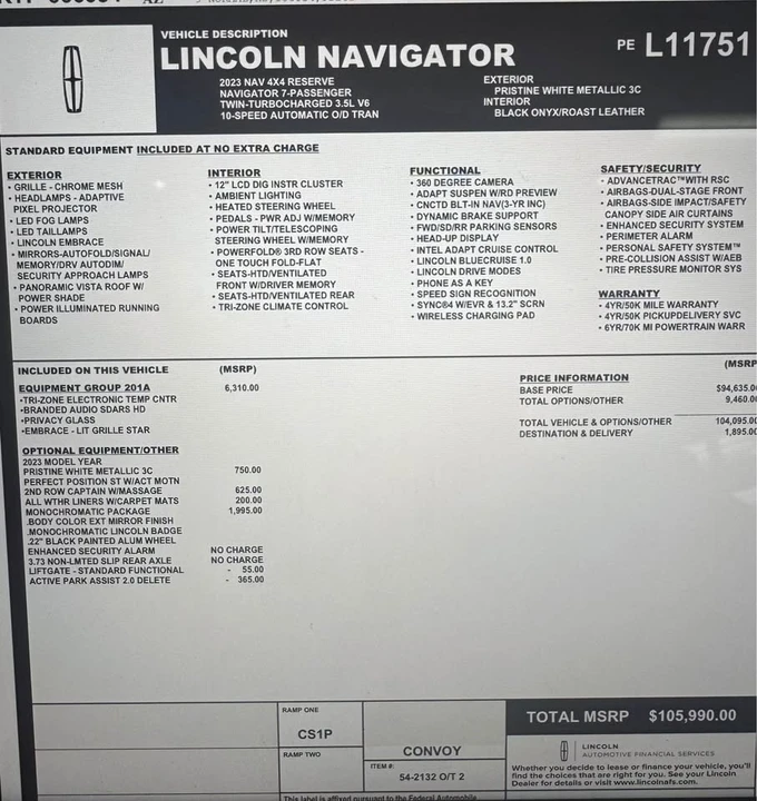 2023 Lincoln Navigator 4th Gen - Image 12 of 13