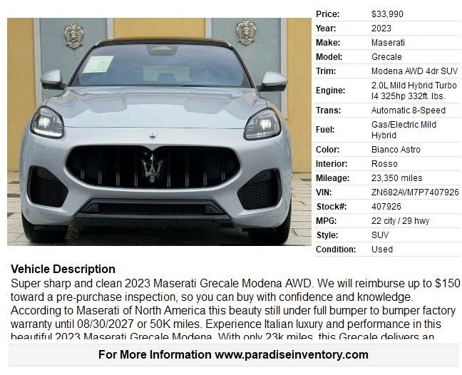 2023 Maserati Grecale - Image 2 of 20